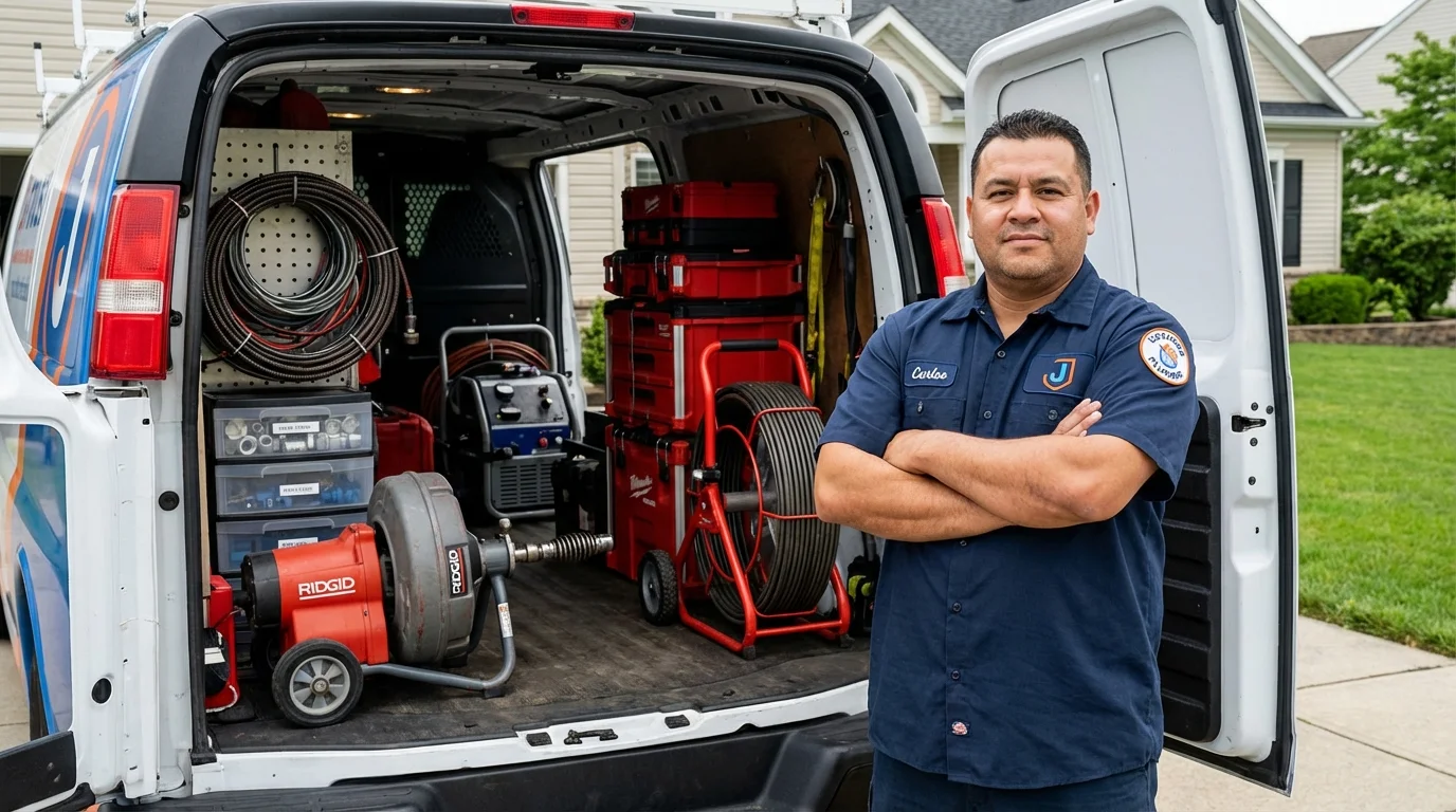 Professional drain cleaning equipment and Johns Plumbing LLC plumber in Pasadena